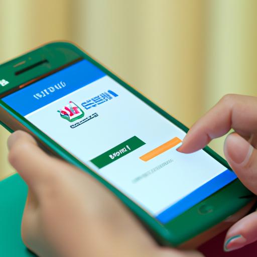 Gần cận tay của người dùng nhập thông tin cá nhân trên điện thoại để đăng ký dịch vụ SMS Banking của Vietcombank.