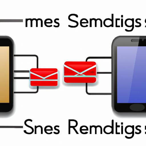 Minh họa về cách SMS receive hoạt động giữa hai điện thoại.